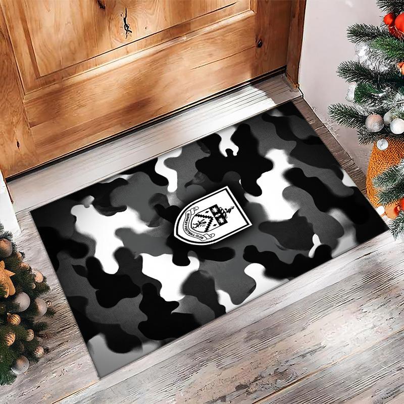 Burnley Football Print Crystal Velvet Rug, Comfortable Water Absorbent Non Slip Indoor Floor Carpet
