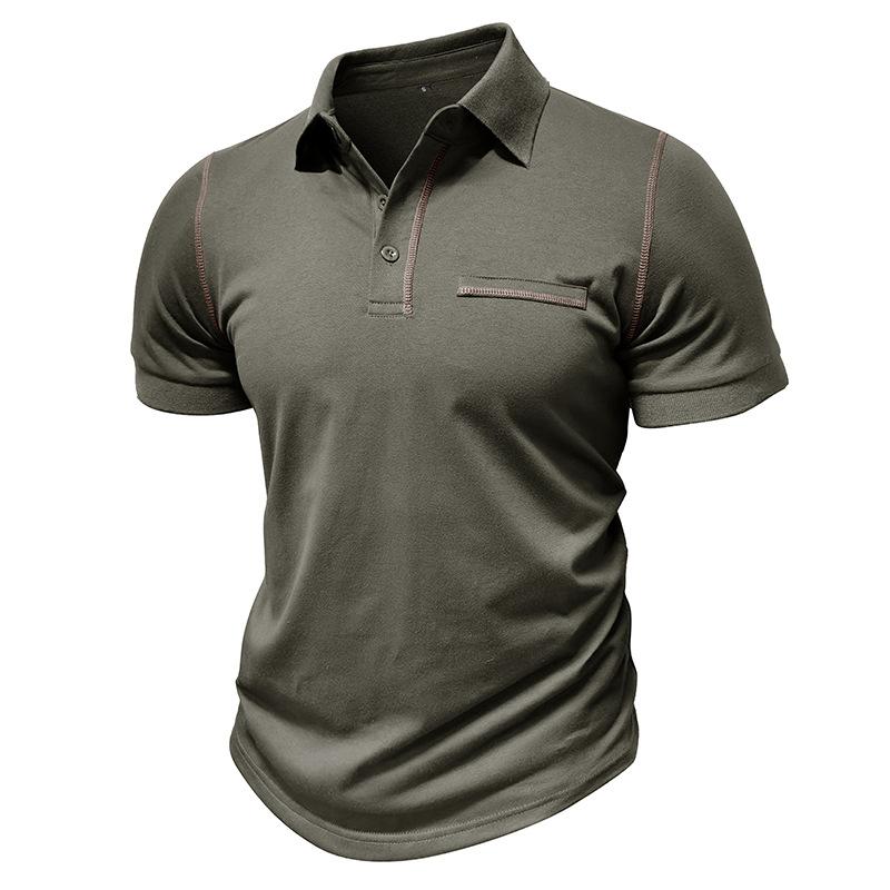 Men Clothes Summer Short Sleeve Fashion Lapel Polo Shirt Men Business Casual Golf Polo Shirt 100% Polyester