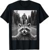 Scared Raccoon Selfie with Sasquatch Bigfoot, Funny Raccoon T-Shirt