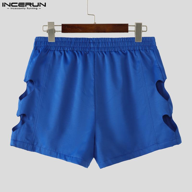 INCERUN Women Men Elastic Waist Back Cutout Home Wear Mini Pants Shorts