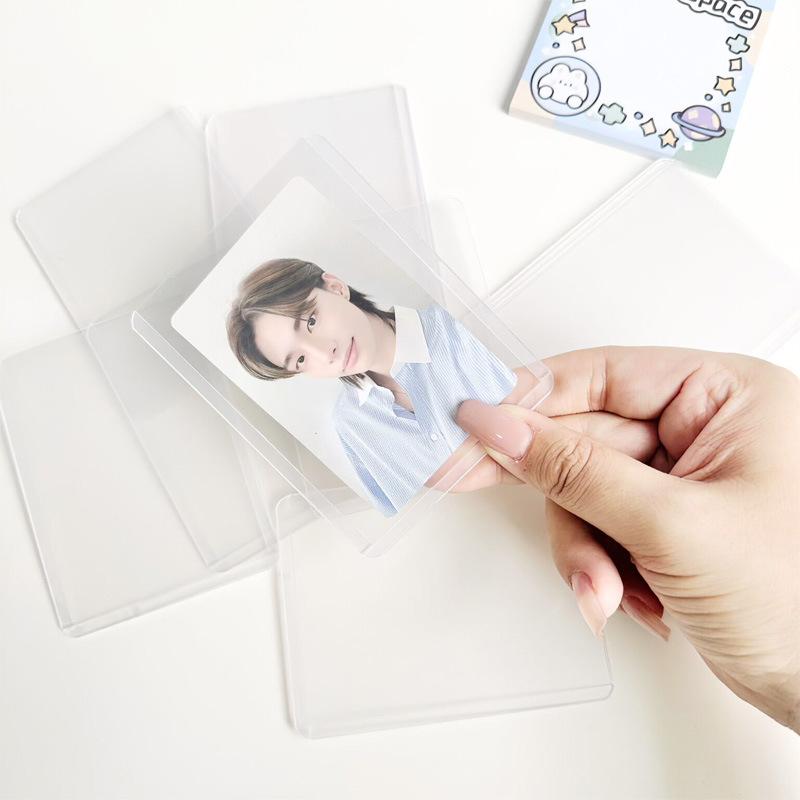 5pcs/pack Double-sided Transparent Card Sleeves Korean Kpop Idol Card Po Protective Cover Hard Bank Bus Id Card Storage