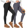 Women's High Waist Leggings Slim Fit Thermal Fleece Lined Yoga Pants For Winter Sports Workout