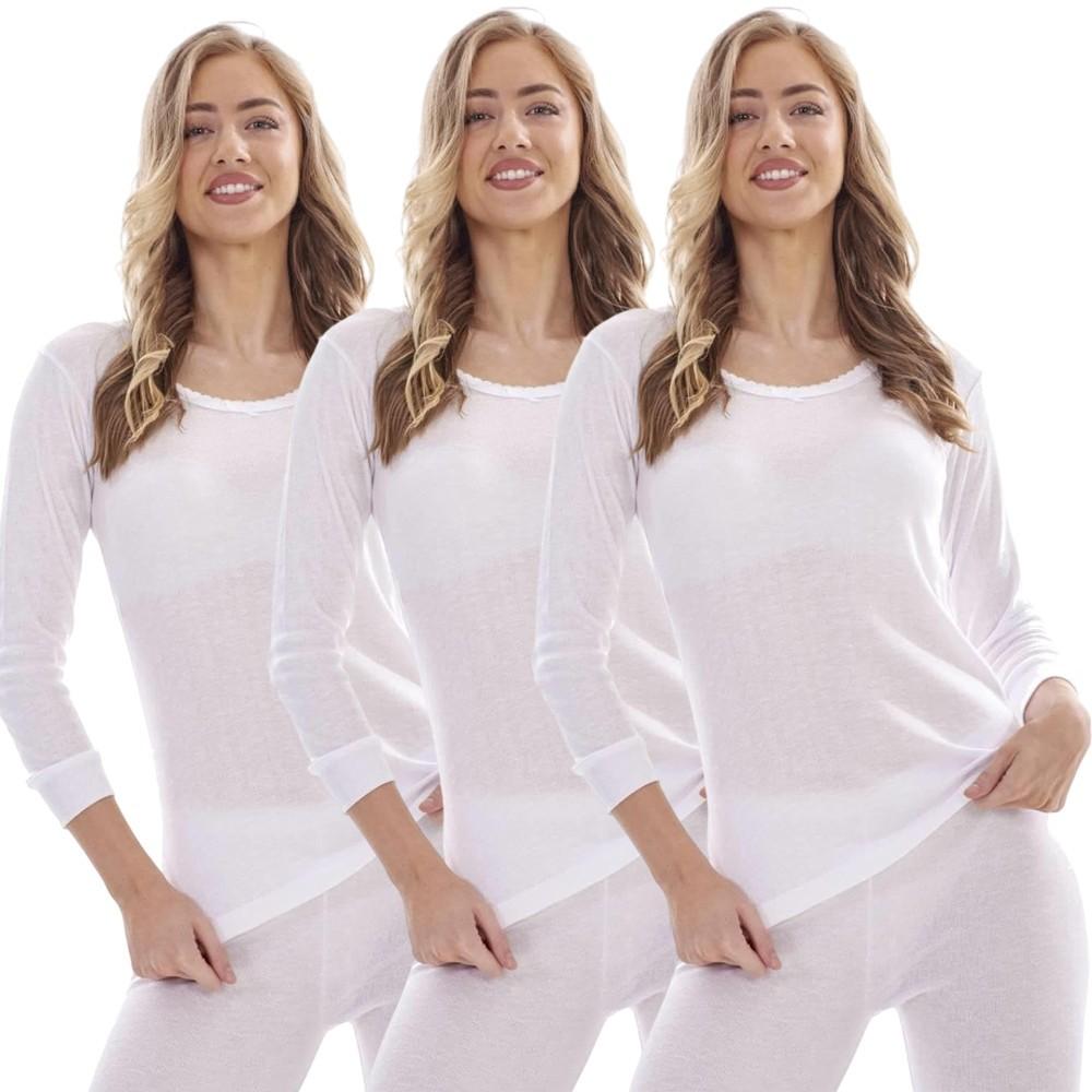 Heatforce Womens/Ladies Long-Sleeved Thermal Top (Pack of 3)