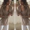 Stylish Black Casual V Neck Short Front Long Back Hollow Out T Shirt For Women