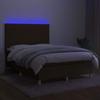 Maison Exclusive - Sommier à lattes de lit matelas et LED Marron foncé 140x190 cm