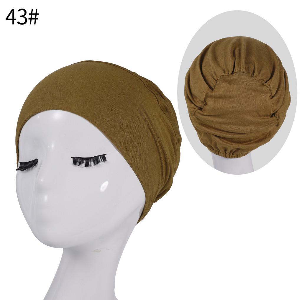 Silk Cotton Headscarf Cap With Elastic Fit For Casual Daily Wear