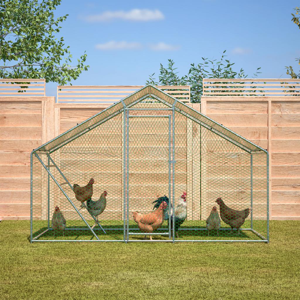 Robust Chicken Coop with Run & Ladder - Secure, Weatherproof & Easy-Clean Habitat for Poultry, Birds & Small Animals