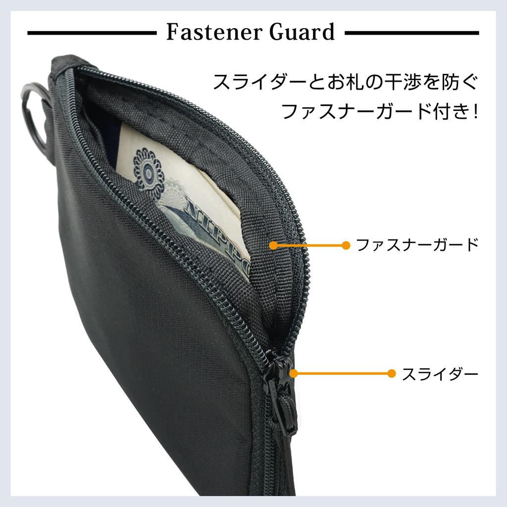 NEXARY Myntplånbok YKK Polyester Herrplånbok med L-dragkedja, Vattenavvisande (Svart)