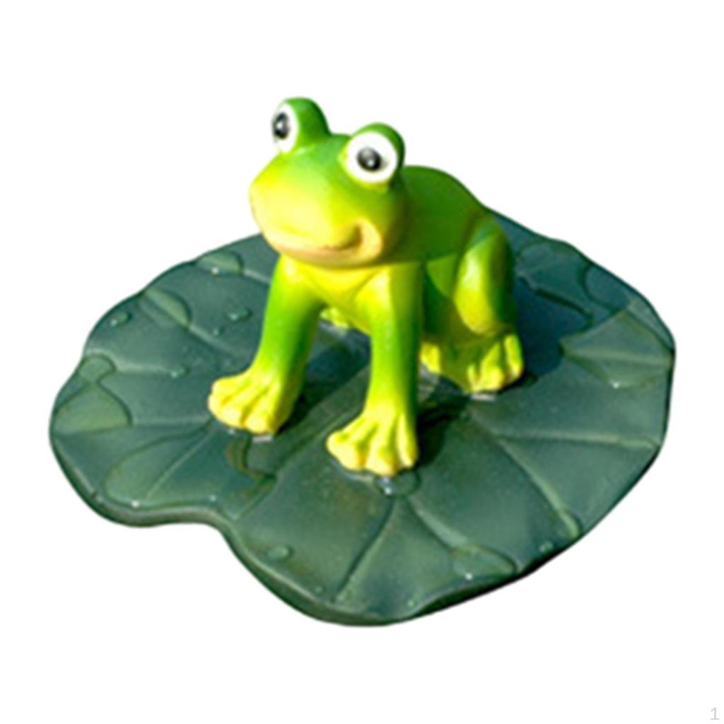 Floating Frog Figure with Water, Resin, Animal Statue Decoration for Patio Aquarium
