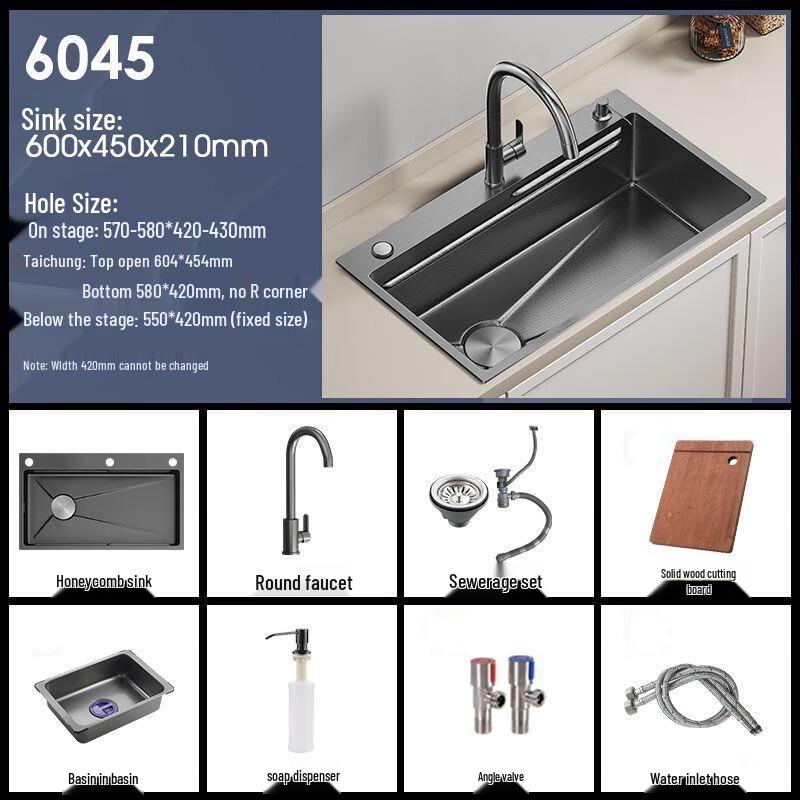 TLXT Thickened Handmade Stainless Steel Sink