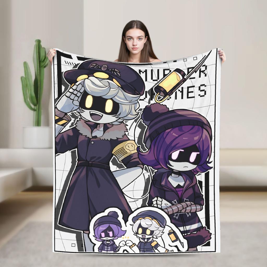 Murder Drones N and Uzi Blanket  Warm Soft Street Trend Plush Throw Blanket For Bedroom Travel Flannel Bedspread Bed Cover