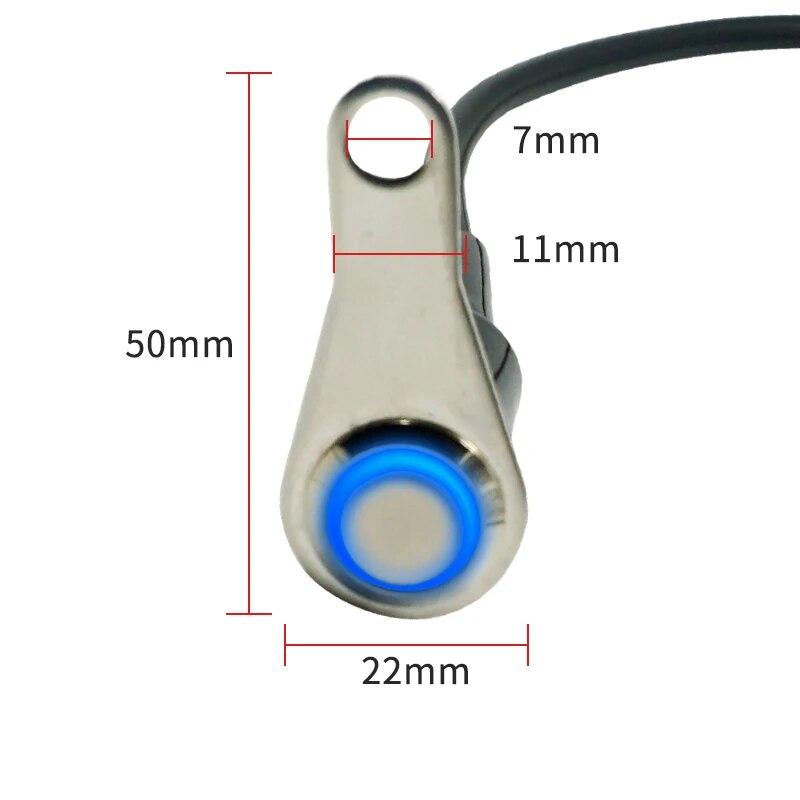 DC12V Stainless Steel Motorcycle Switch ON-OFF Handlebar Adjustable Mount Waterproof Switches Button LED Waterproof Headlight