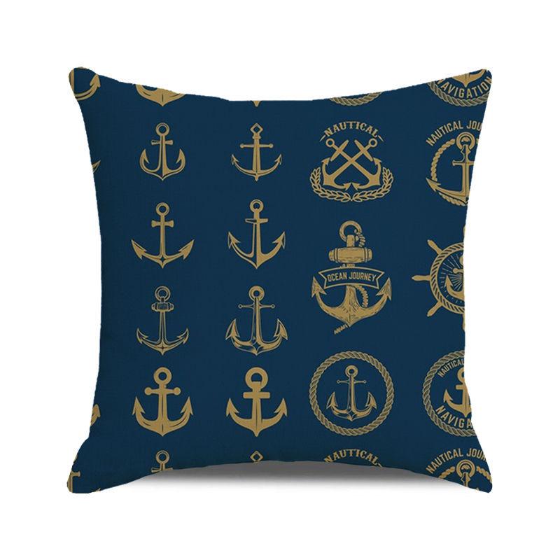 Watercolor sailing-themed sailboat Digital printing short plush pillow covers for car sofa office cushion cover home goods