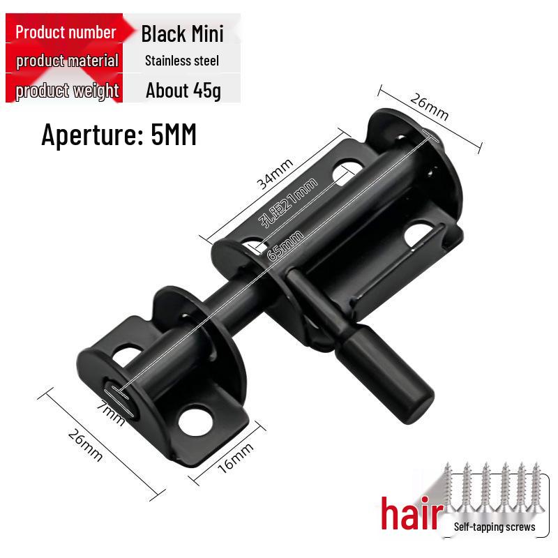 304 Stainless Steel Door Bolt Latch - Anti-theft, Surface Mounted for Wooden Doors and Windows