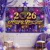 Shiny 2026 New Year Backdrop Banner Black Gold Celebration Banner  Outdoor Party