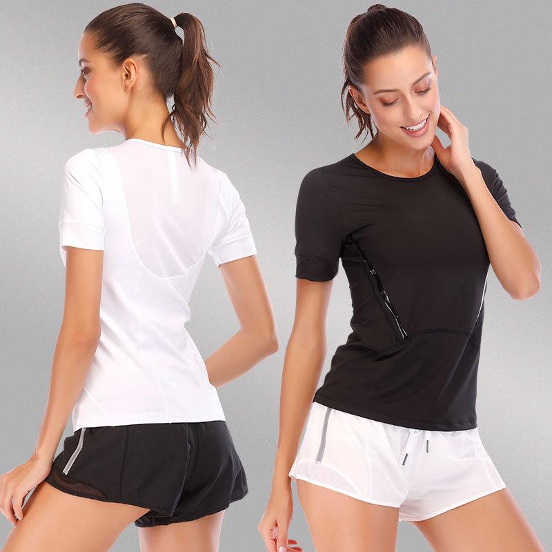 

Women s Slimming Energy Bar Short Sleeve Athletic Yoga Top Large білий
