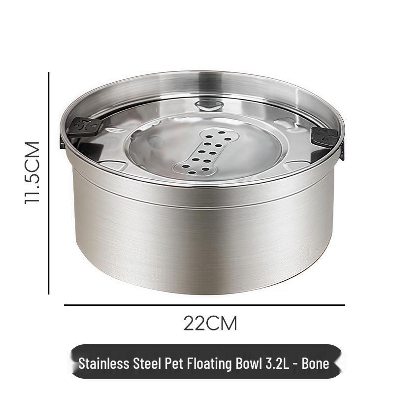 304 Stainless Steel Anti-Splash Pet Water Bowl - No-Tip, No Wet Mouth Design for Dogs and Cats