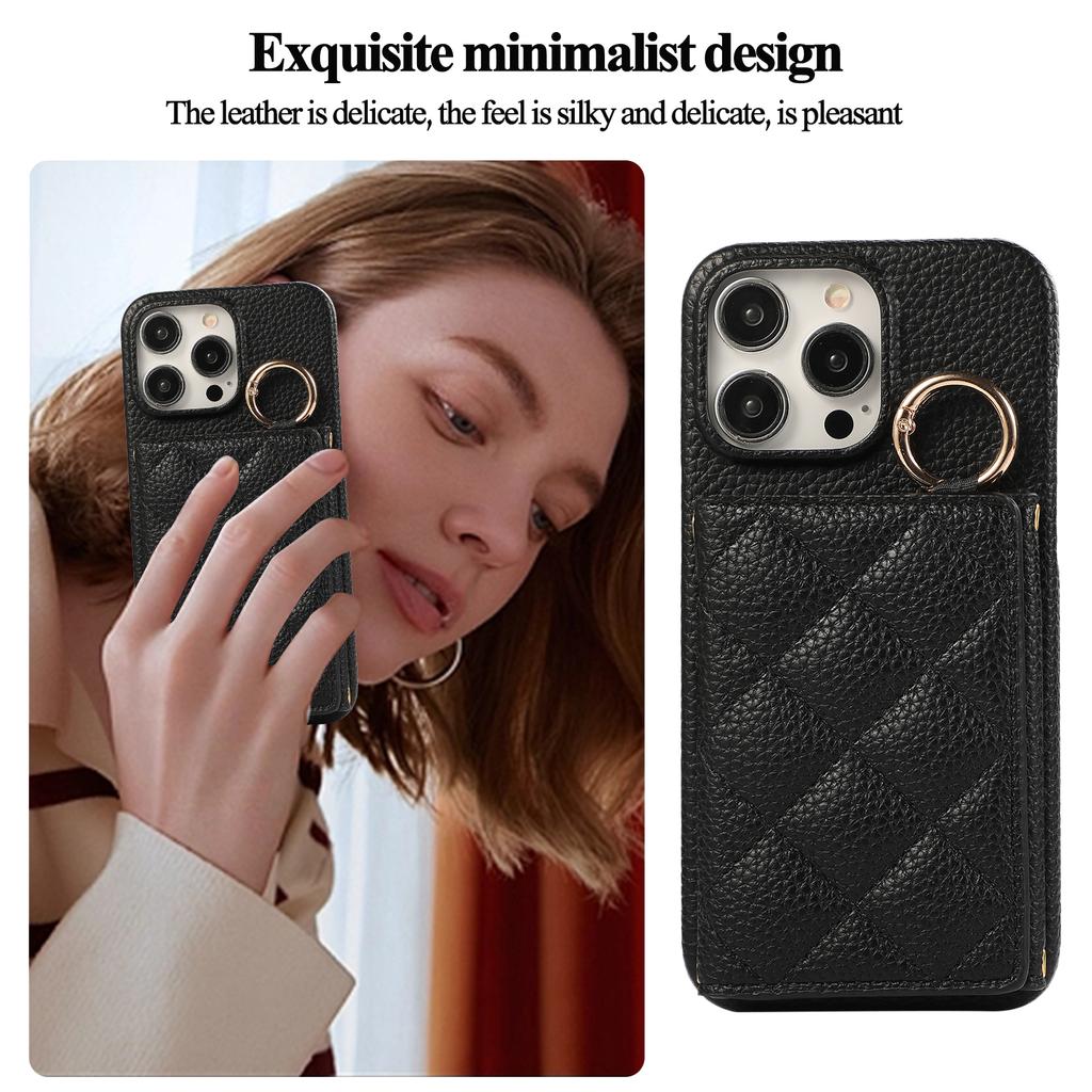 Crossbody Triple Fold Cards Solt Ring Holder Wallet Leather Case For iPhone 16 Pro Max 15 Plus 14 13 12 11 7 8 SE 2022 Bag Cover