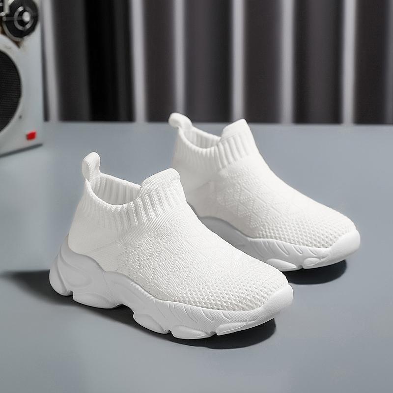 Casual Children Shoes for Boy Breathable Knit Sock Sneakers for Kids Lightweight Comfortable Slip Ons Shoes for Girls