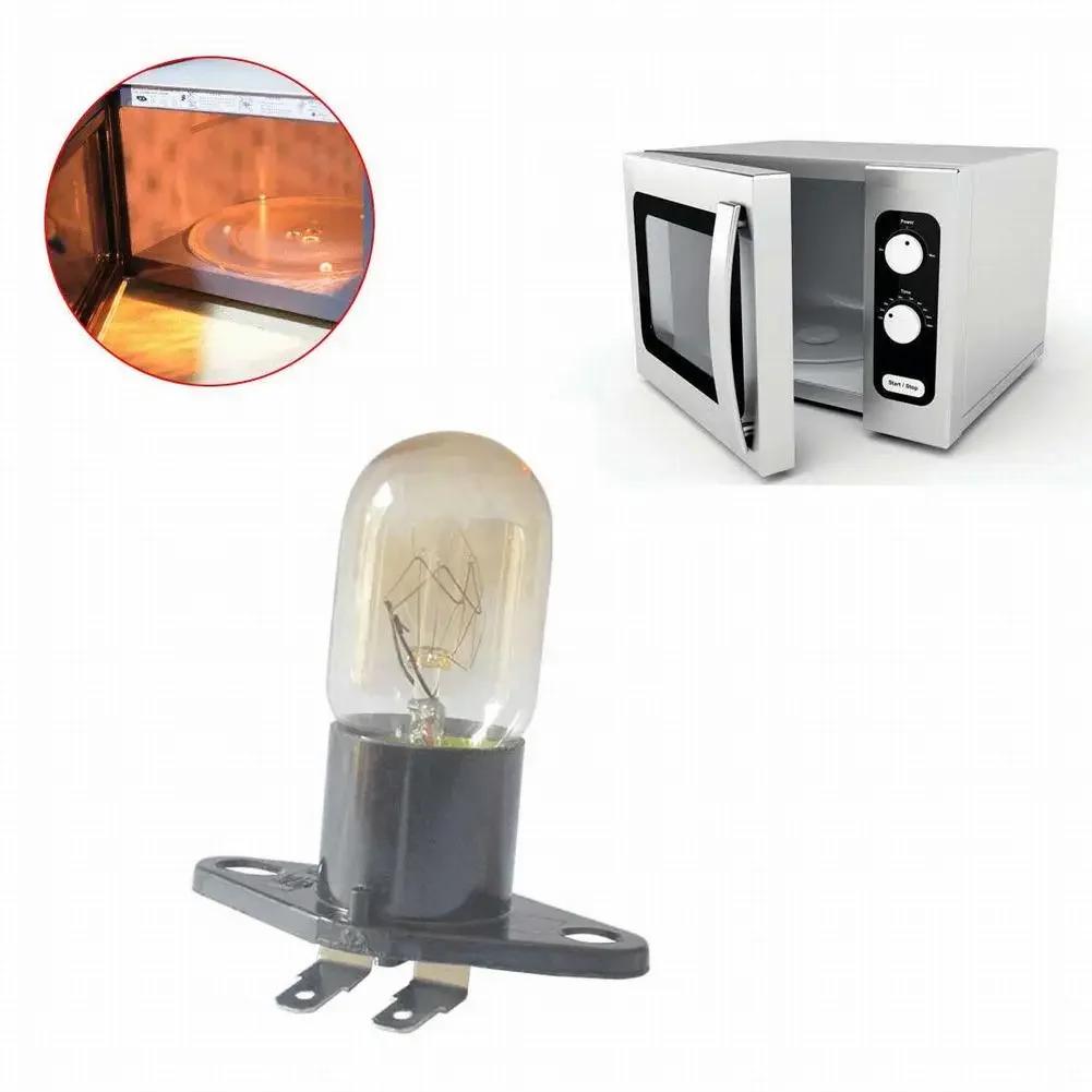 2A 250V 25W Microwave Oven Bulb High Temperature Resistant Microwave Oven Bulb Household Clear Glass Refrigerator Lighting Bulb