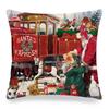 The cartoon Santa Claus is giving out gifts Digital printing short plush pillow covers for sofa office cushion cover home goods