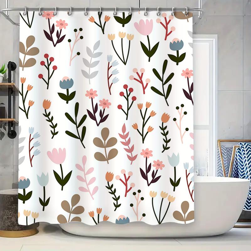 Яркая Весенняя Цветочная Шторка для Ванной Комнаты Современный Декор Дома Вкладыш для Ванной 180x200см 90x180cm