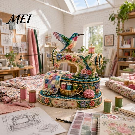 Lépésről lépésre Gyöngyös Oktatókészlet Kicsi 3D Gyönggyel Varrógép DIY Gyerekeknek és Felnőtteknek, Kiváló Kolibri Kézzel Készített Kiváló Minőségű Kiegészítők Kézműves Készlet,
