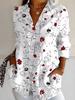 Women's Shirt Blouse 3D Print Elegant Long Sleeve Shirt Lapel Collar Tops Work Office Ladies Tops Summer Spring Fall Winter