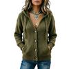 Cardigan a maglia con cappuccio da donna comodo con chiusura a bottoni per l'uso casual autunnale invernale