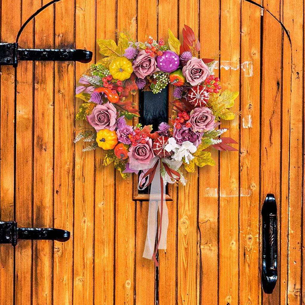 Wreath,Rose Flower Wreath, Door Hanging Decoration, Festival Props, Hanging Window Wall Hanging