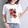 ATrendy Fashionable New Women's Commuter Instagram Summer Printed Base Layer T-shirt Short-sleeved Round Neck  polyester fabric