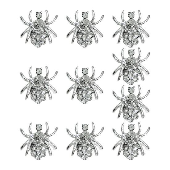 10ks Nail Art Kamínky Ornament 3D Luk Pavouk Lebka Umělý krystal na kovových přívěscích Kreativní DIY šperky Dekorace Příslušenství pro pouzdro na telefon