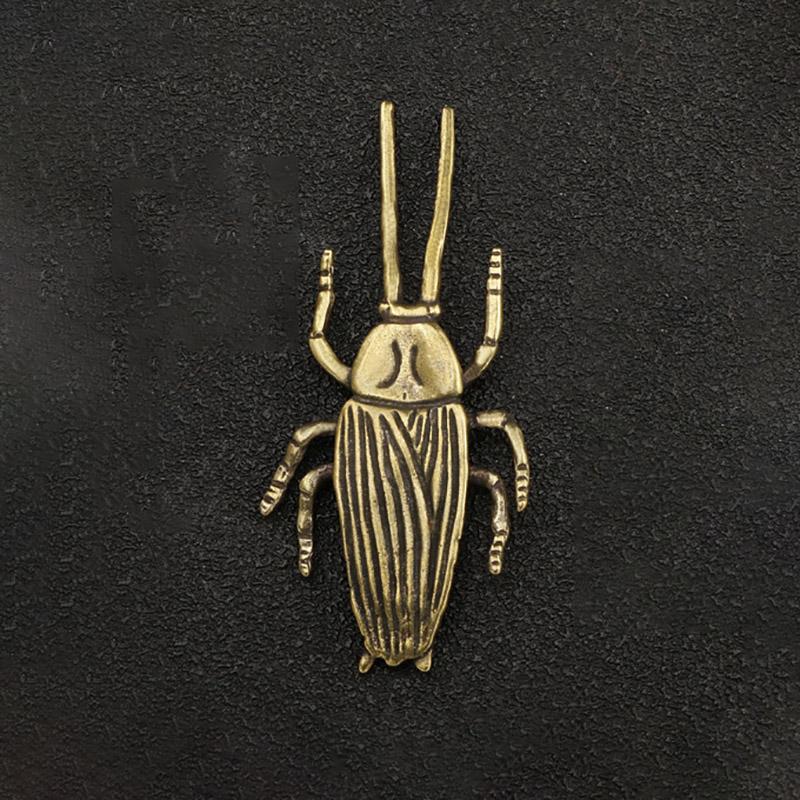 Antique Solid Brass Insect Cockroach Figurines Miniature Tea Solid Pet Funny Beetle Crafts Collection Desktop Small Ornaments