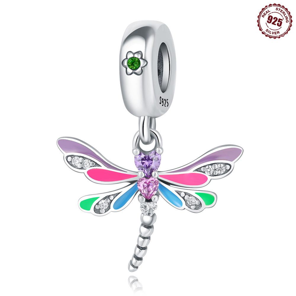 S925 Sterlingsilber Anhänger Zubehör Perlen Biene Schmetterling Original Europäischer und Amerikanischer Stil DIY Armband