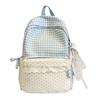 Schoolbag small fresh plaid corrugated schoolbag lace girl heart travel small backpack Japanese sweet wind student party backpack