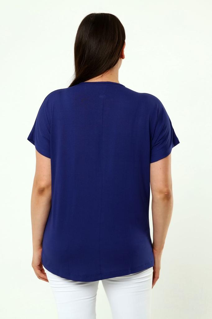 Damenstil Große Größe T-Shirt Übergröße Komfortmodell Stilvoller Kragen Detailliert Baumwolle Kurve Kurze Ärmel Mutter Sommer Abendkleid Tunika T-Shirt