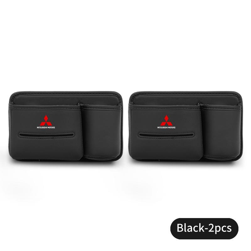 Cxumpj1 Car Logo Seat Slot Leather Storage Tissue Box Holder Auto Decorative Accessories For Mitsubishi Outlander Lancer Cross Colt