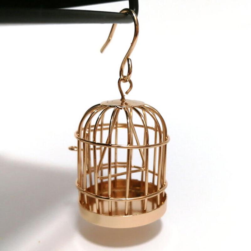 1:6 1:12 Micro Landscape Dollhouse Miniature Furniture Metal Bird Cage For Dollhouse Decor Dollhouse Birdcage Home Decoration