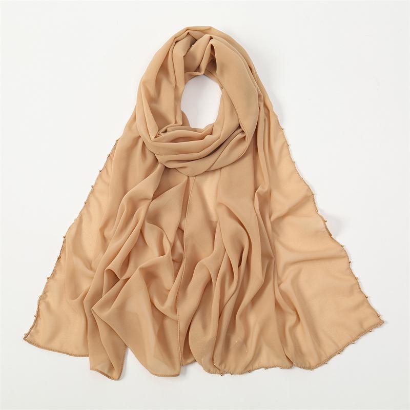 Muslim Chiffon Hijab Scarf Solid Color Squane Head Wrap For Women Hijabs Scarves Jersey Hijabs Islamic Turban Headband Shawl