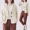 2025 Women's Fashionable Autumn Casual Cotton-Linen Short Blazer