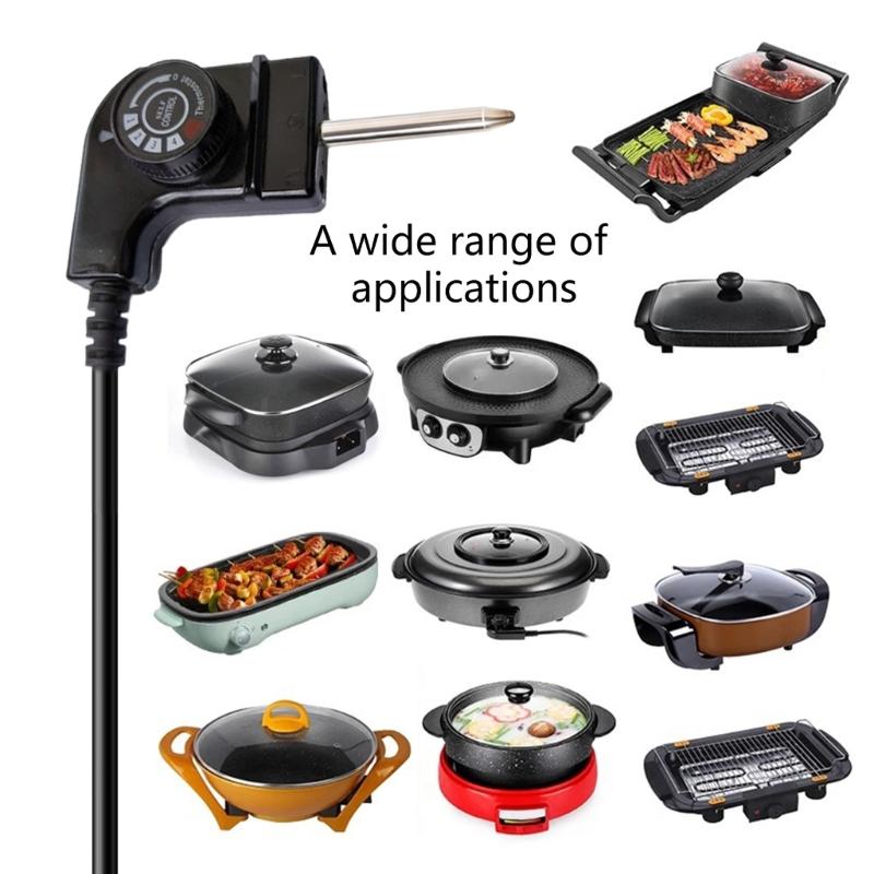 Cooking Device Power Cord Featuring 5 Temperature Setting Flame Retardant Materials and British Compliance