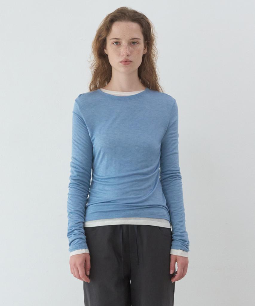 POSZER Soft Tencel Layered Long Sleeve (Light Blue)