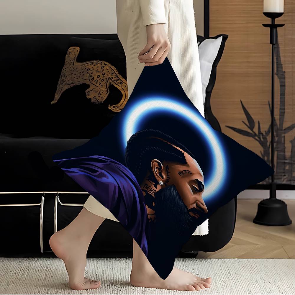 Nipsey Hussle American Rapper Pillow Gift Home Office Decoration Pillow Bedroom Sofa Car Cushion CoverPillow Case 12x12Inch