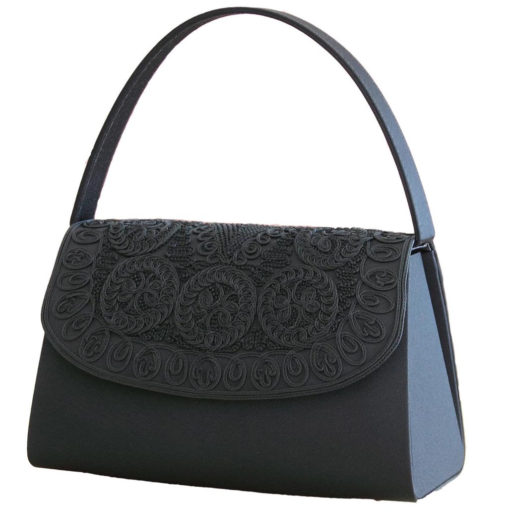 Formal Bag In Water Repellent Made by Kin Cord Black Formal Black B-GALLERY Made Japan, Finished, Iwasa, Embroidery Women's