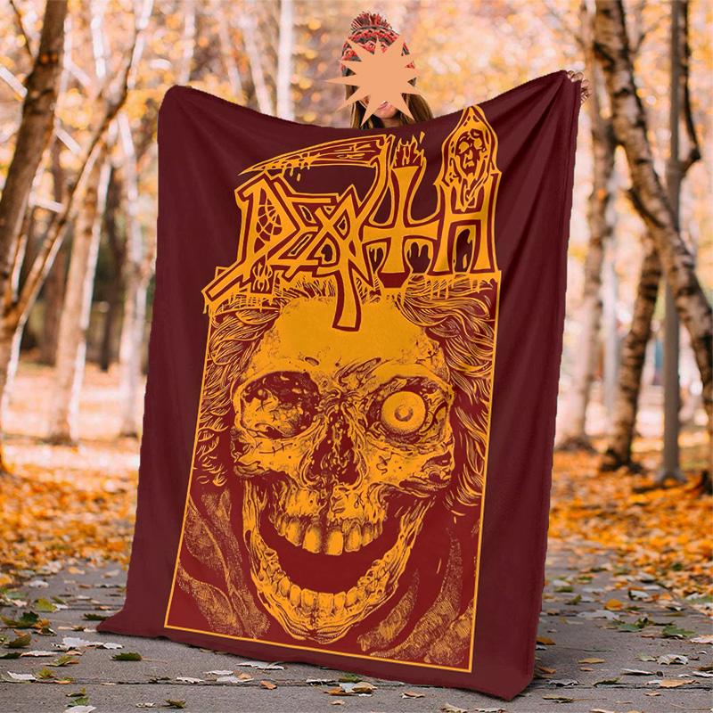 Death Flannel Blanket Soft Warm All-Season Throw, Design for Camping, Car Travel, Hiking Sofa, Bed, Office Perfect Gift for Parties