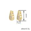 Luxury Female White Zircon Stone Hoop Earrings Vintage Fashion Gold Color Wedding Jewelry For Women