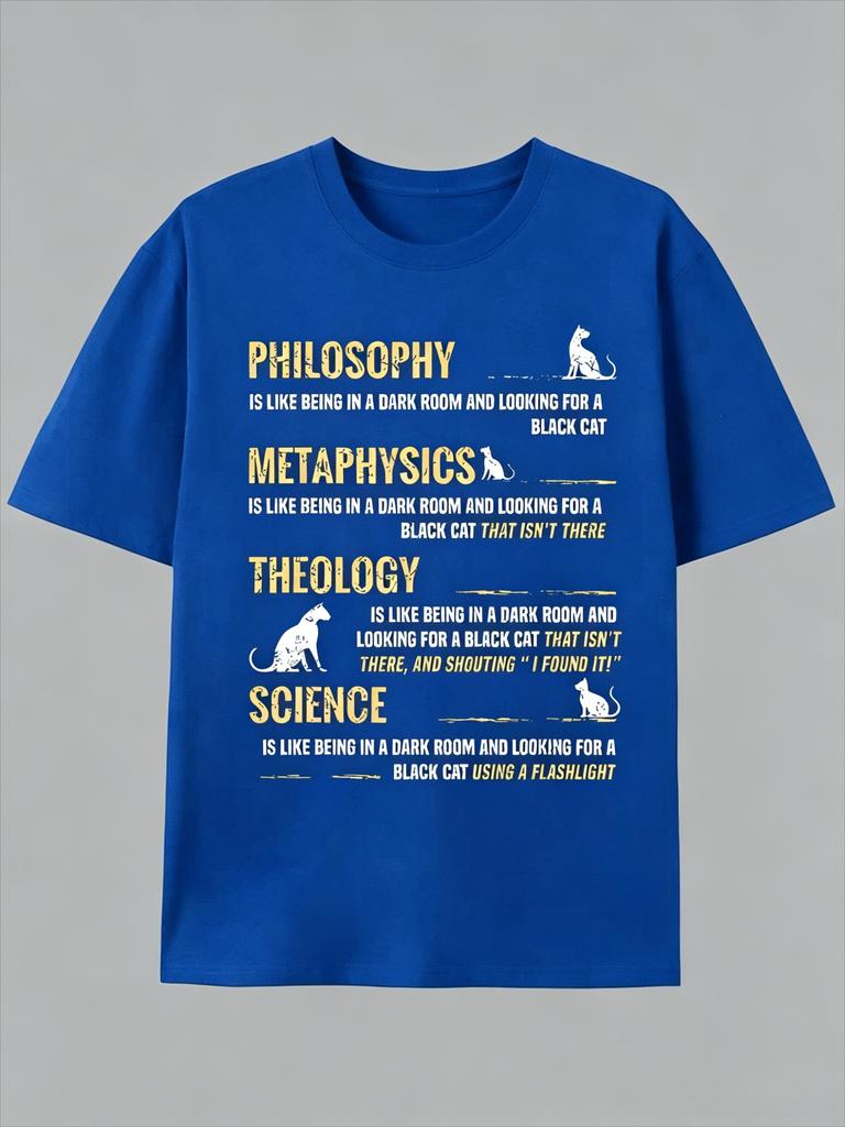 Unisexs Casual Summer TShirt With Fun Printed Patterns Of Philosophy Metaphysics Theology And Scientific Analogies