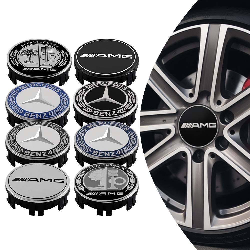 4pcs 75mm For Mercedes Benz AMG W211 W205 W213 W203 C218 A207 CLA CLS E CLA Car Wheel Center Logo Hub Cap Badge Cover Accessorie