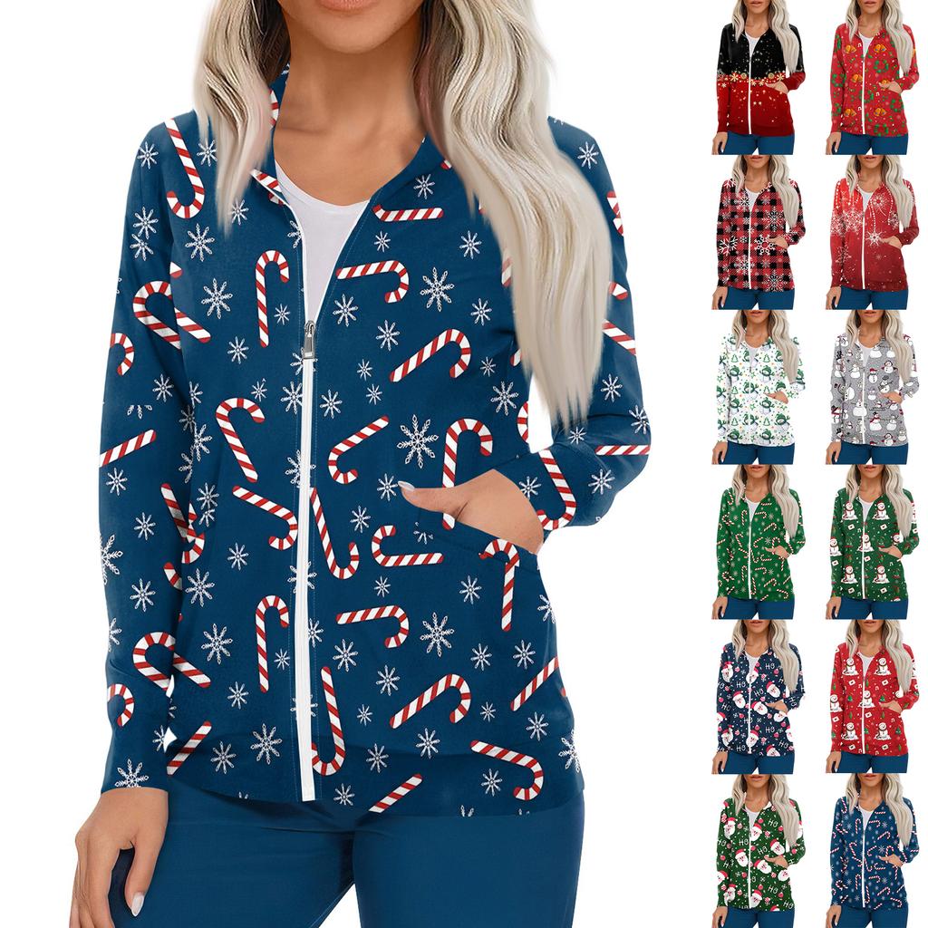 Ženy Vzor s dlouhým rukávem Kapesní Pracovní stojáček Jednořadý ochranný overal Cardigan Bunda Top