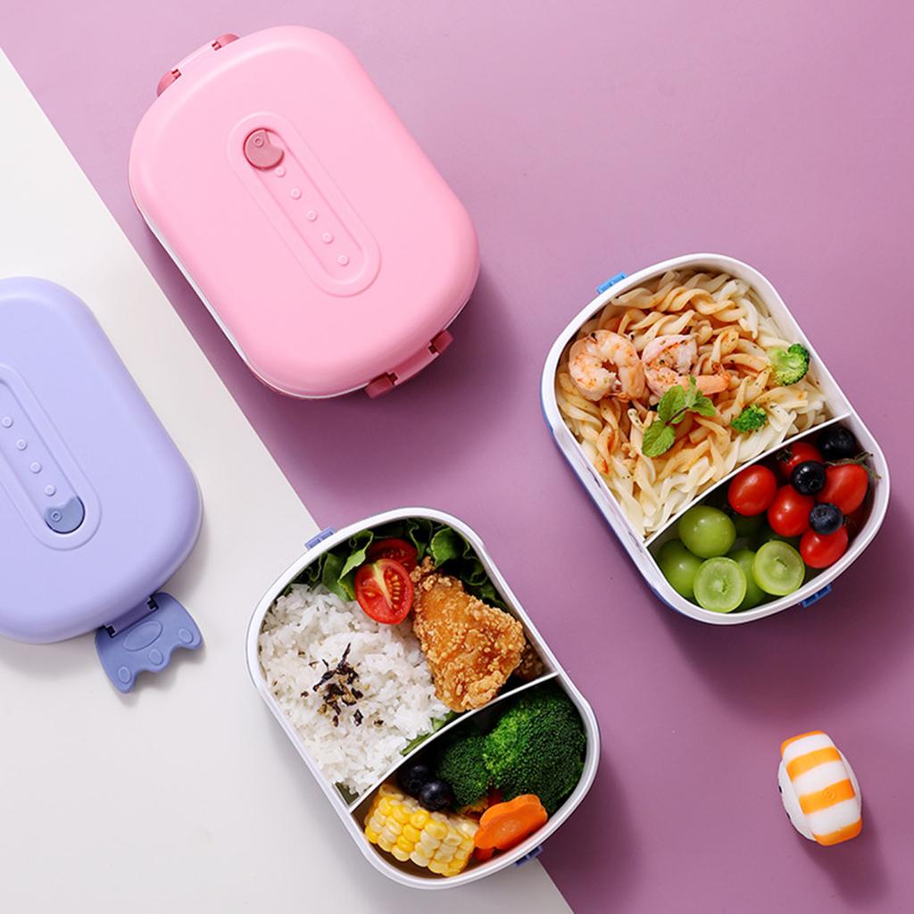 Lunch Box Durable Cartoon Design Bento Box Leak-Proof Double-layer Insulation Food Container for Kids Adults
